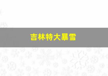 吉林特大暴雪