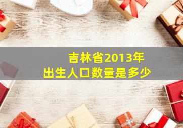 吉林省2013年出生人口数量是多少