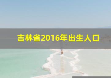 吉林省2016年出生人口