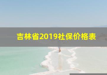 吉林省2019社保价格表