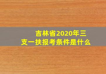 吉林省2020年三支一扶报考条件是什么