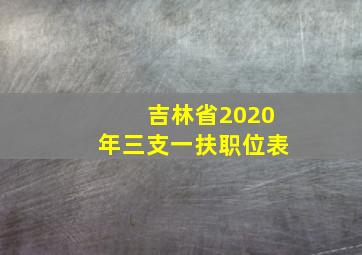 吉林省2020年三支一扶职位表