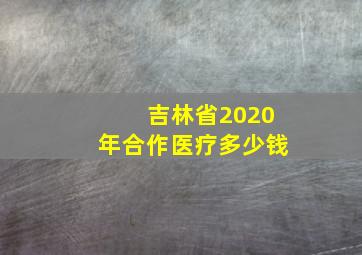 吉林省2020年合作医疗多少钱