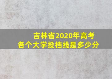 吉林省2020年高考各个大学投档线是多少分