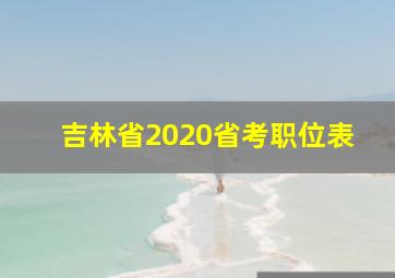 吉林省2020省考职位表