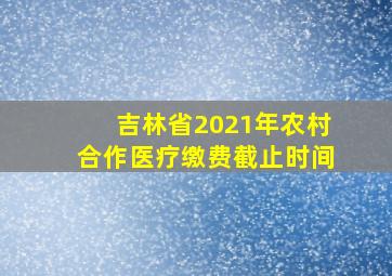 吉林省2021年农村合作医疗缴费截止时间