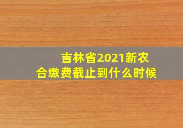 吉林省2021新农合缴费截止到什么时候