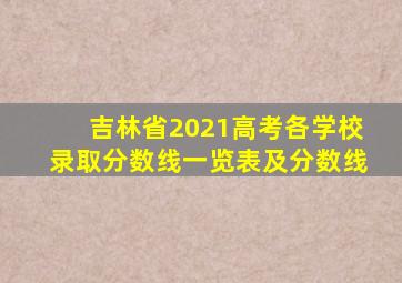 吉林省2021高考各学校录取分数线一览表及分数线