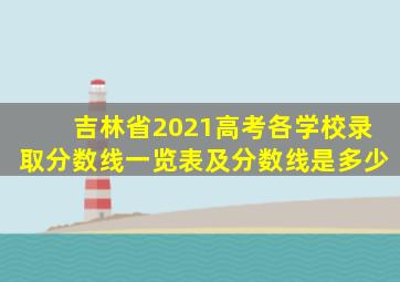 吉林省2021高考各学校录取分数线一览表及分数线是多少