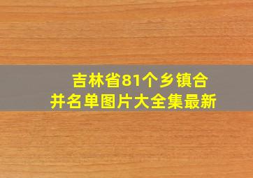 吉林省81个乡镇合并名单图片大全集最新