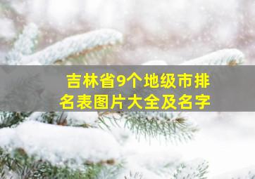 吉林省9个地级市排名表图片大全及名字