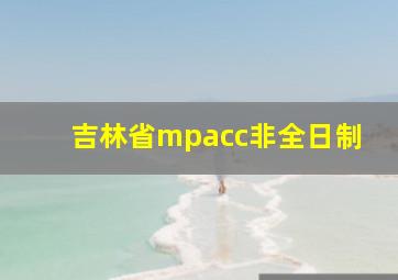 吉林省mpacc非全日制