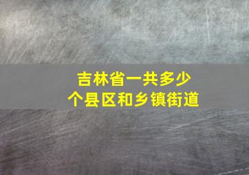 吉林省一共多少个县区和乡镇街道