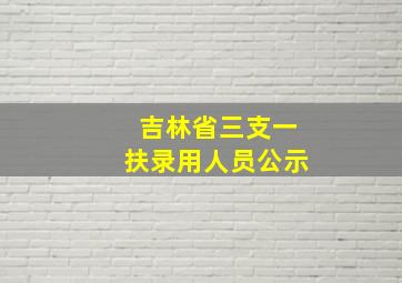 吉林省三支一扶录用人员公示