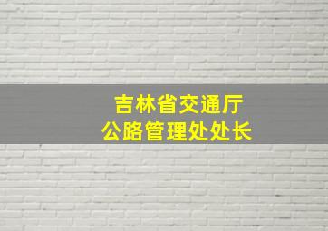 吉林省交通厅公路管理处处长