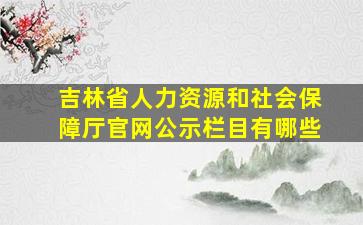 吉林省人力资源和社会保障厅官网公示栏目有哪些