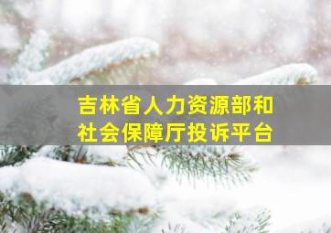 吉林省人力资源部和社会保障厅投诉平台