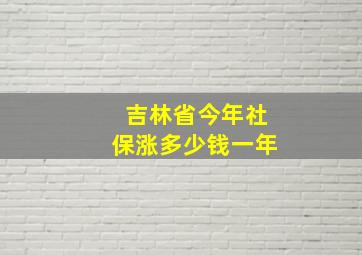 吉林省今年社保涨多少钱一年