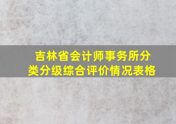 吉林省会计师事务所分类分级综合评价情况表格