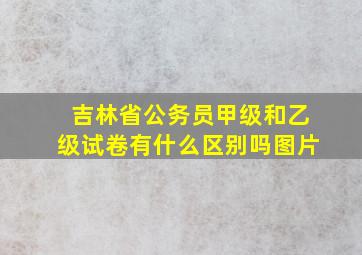 吉林省公务员甲级和乙级试卷有什么区别吗图片