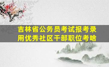 吉林省公务员考试报考录用优秀社区干部职位考啥