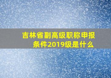 吉林省副高级职称申报条件2019级是什么