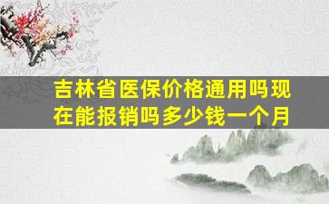 吉林省医保价格通用吗现在能报销吗多少钱一个月