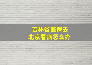 吉林省医保去北京看病怎么办