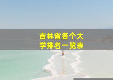 吉林省各个大学排名一览表