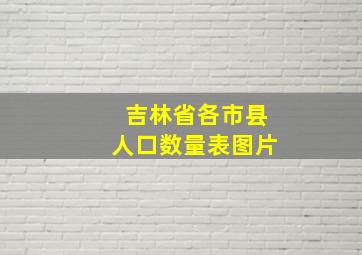 吉林省各市县人口数量表图片