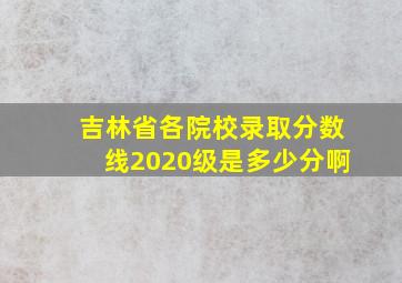 吉林省各院校录取分数线2020级是多少分啊