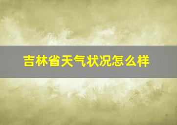 吉林省天气状况怎么样