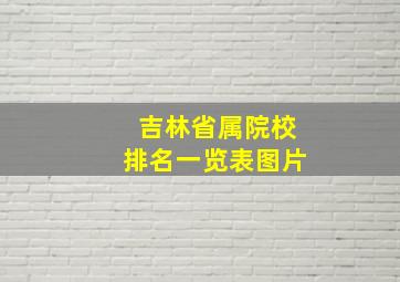 吉林省属院校排名一览表图片