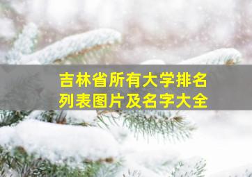 吉林省所有大学排名列表图片及名字大全