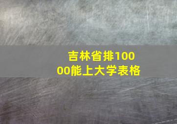 吉林省排10000能上大学表格