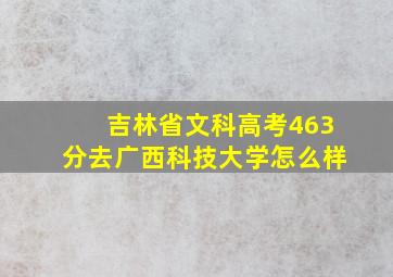 吉林省文科高考463分去广西科技大学怎么样