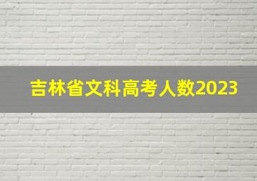 吉林省文科高考人数2023