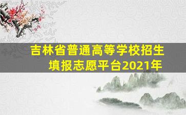 吉林省普通高等学校招生填报志愿平台2021年