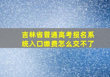 吉林省普通高考报名系统入口缴费怎么交不了