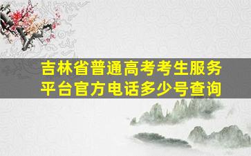 吉林省普通高考考生服务平台官方电话多少号查询