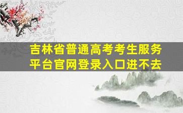 吉林省普通高考考生服务平台官网登录入口进不去