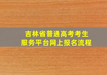 吉林省普通高考考生服务平台网上报名流程