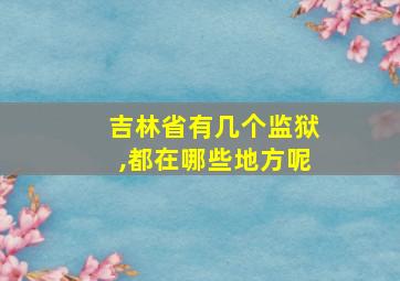 吉林省有几个监狱,都在哪些地方呢