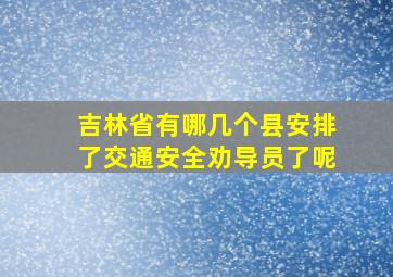 吉林省有哪几个县安排了交通安全劝导员了呢