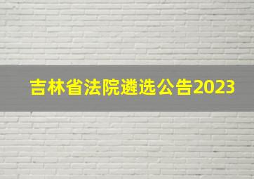 吉林省法院遴选公告2023