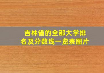 吉林省的全部大学排名及分数线一览表图片