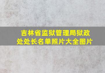 吉林省监狱管理局狱政处处长名单照片大全图片