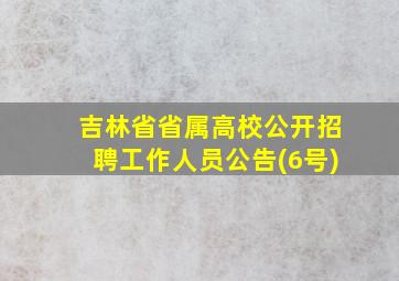 吉林省省属高校公开招聘工作人员公告(6号)