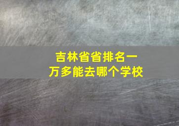 吉林省省排名一万多能去哪个学校