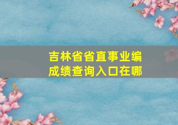 吉林省省直事业编成绩查询入口在哪